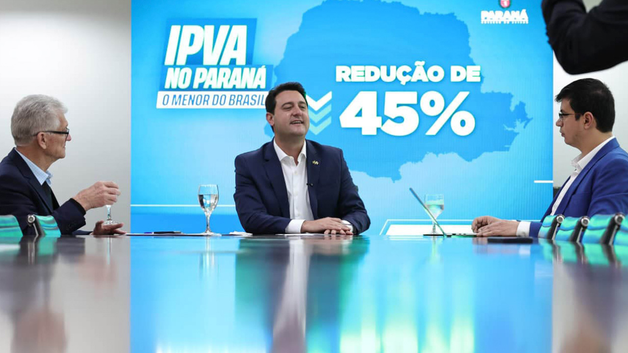 Paraná reduz IPVA em 45% e terá menor alíquota do Brasil em 2026